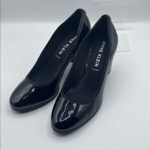Anne Klein Glossy Black block Heels pumps women’s 10